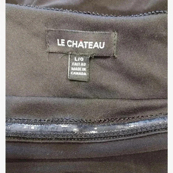 Le Chateau Sexy  One Sleeve Black Stretch Mini Dress Size Large - Picture 12 of 13